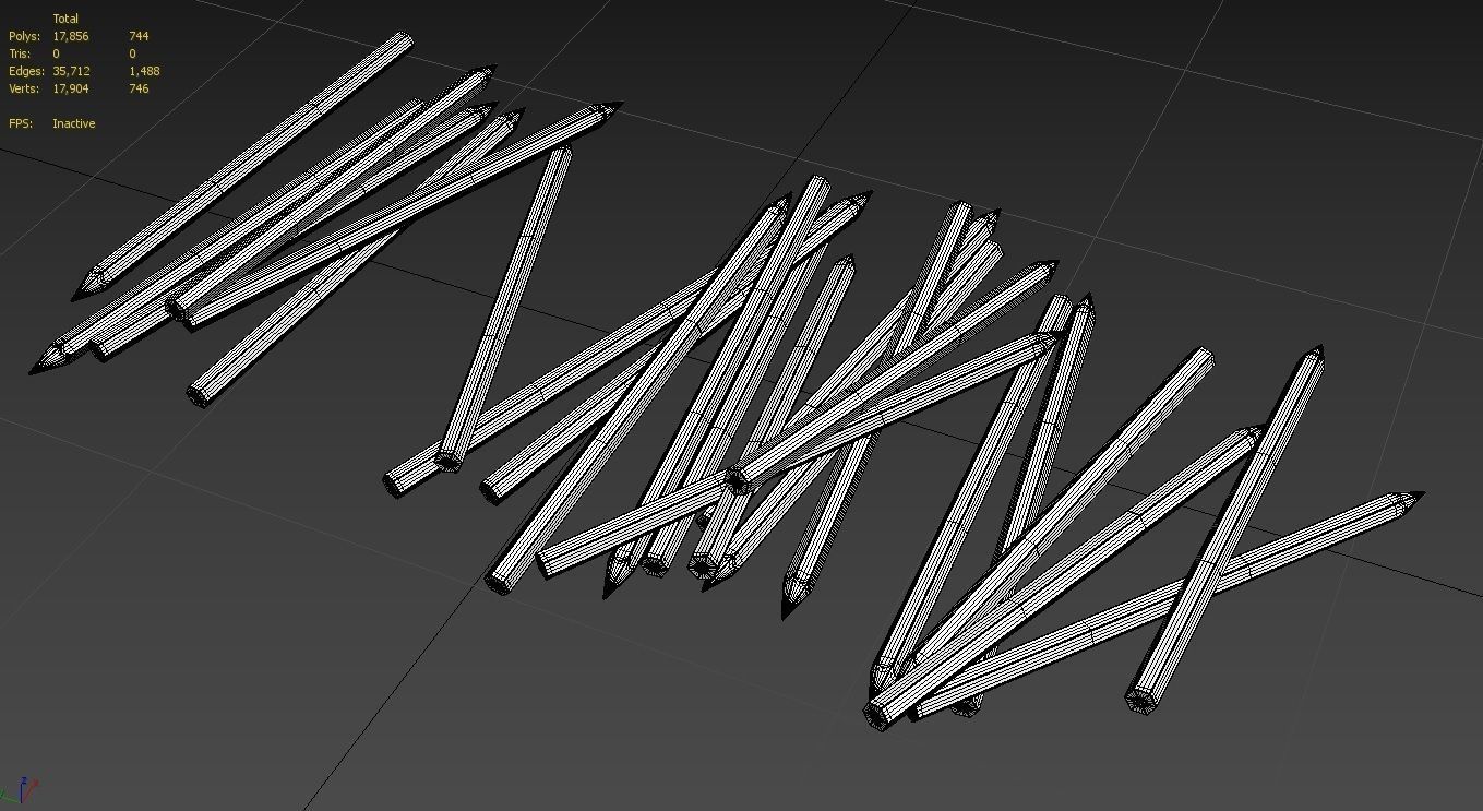 Colored Pencils 03 Low-poly 3D model_6