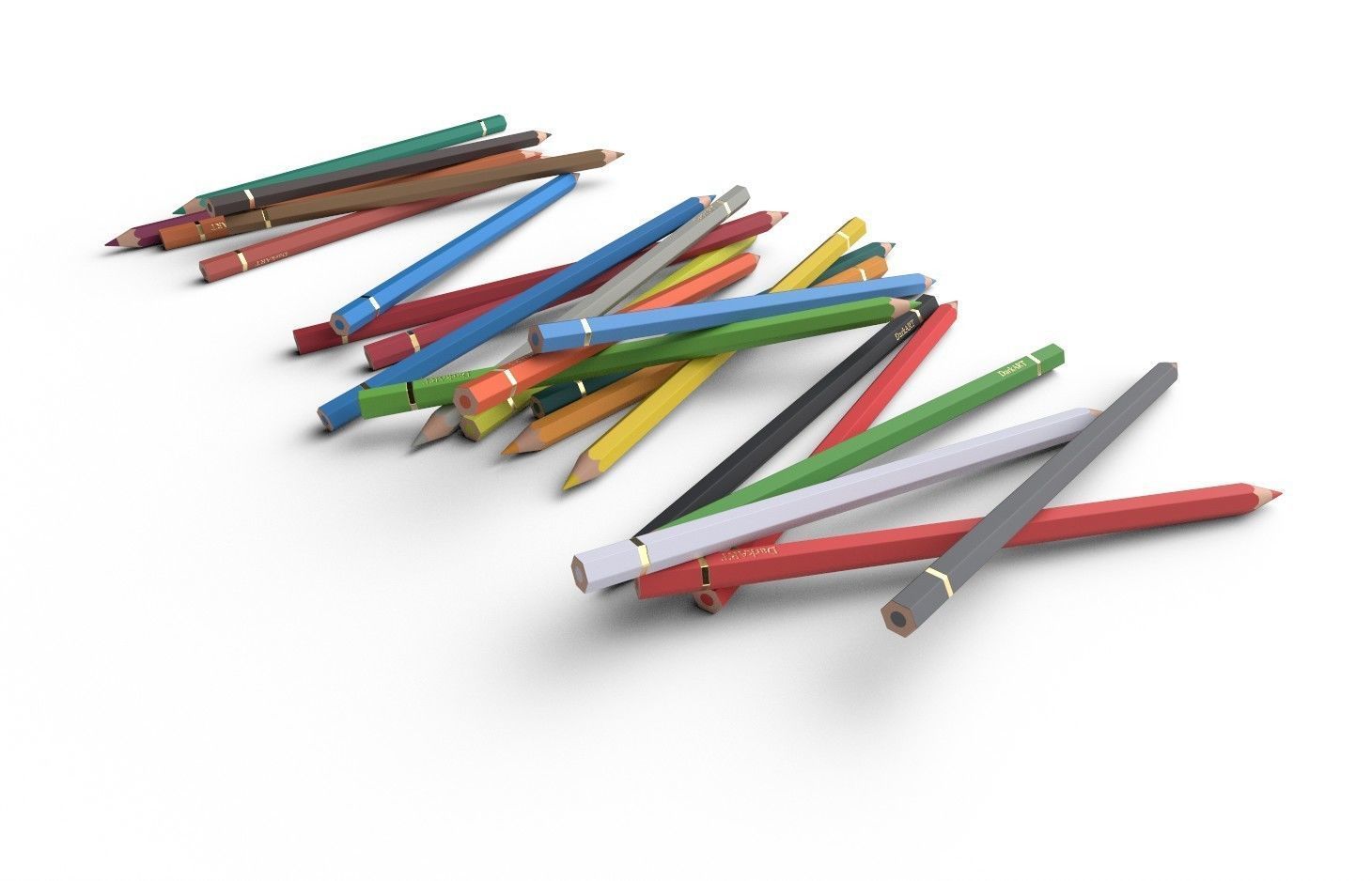 Colored Pencils 03 Low-poly 3D model_5