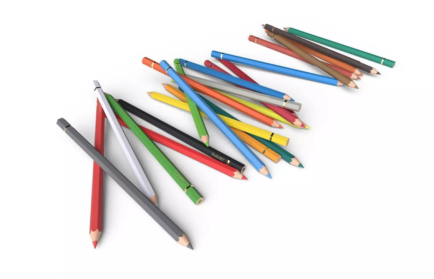 Colored Pencils 03 Low-poly 3D model_0