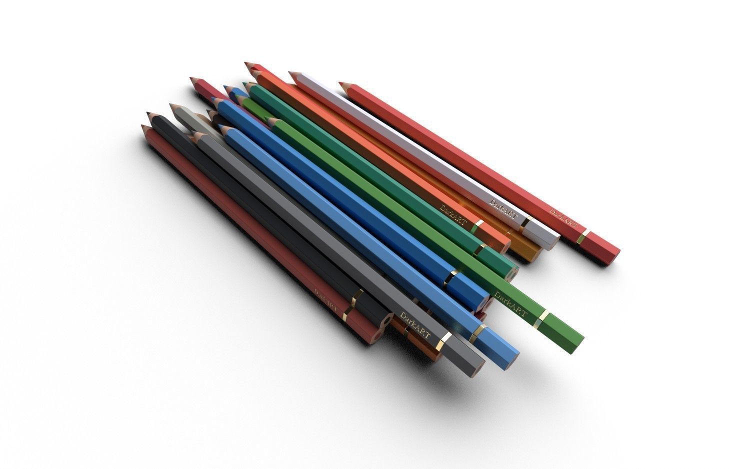 Colored Pencils 02 Low-poly 3D model_2