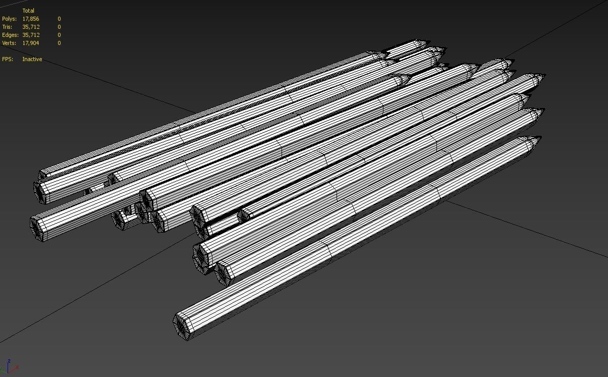 Colored Pencils 02 Low-poly 3D model_5