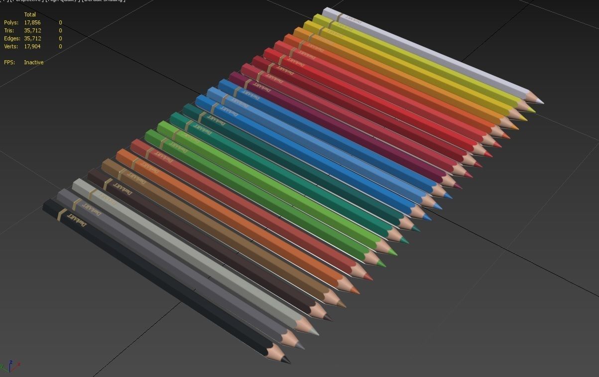 Colored Pencils 01 Low-poly 3D model_6
