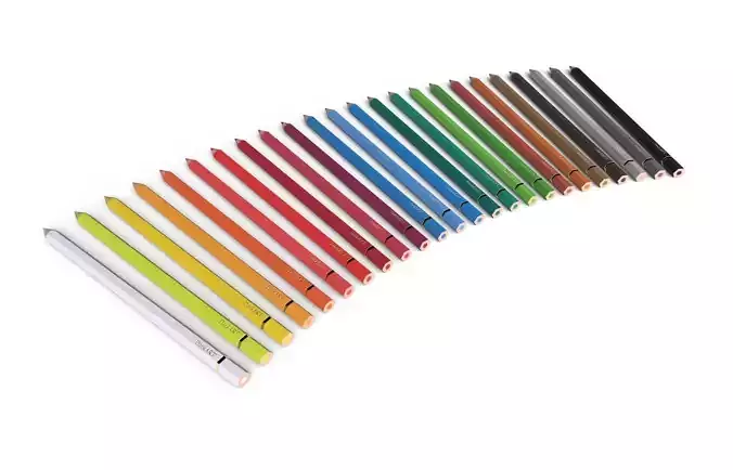 Colored Pencils 01 Low-poly 3D model
