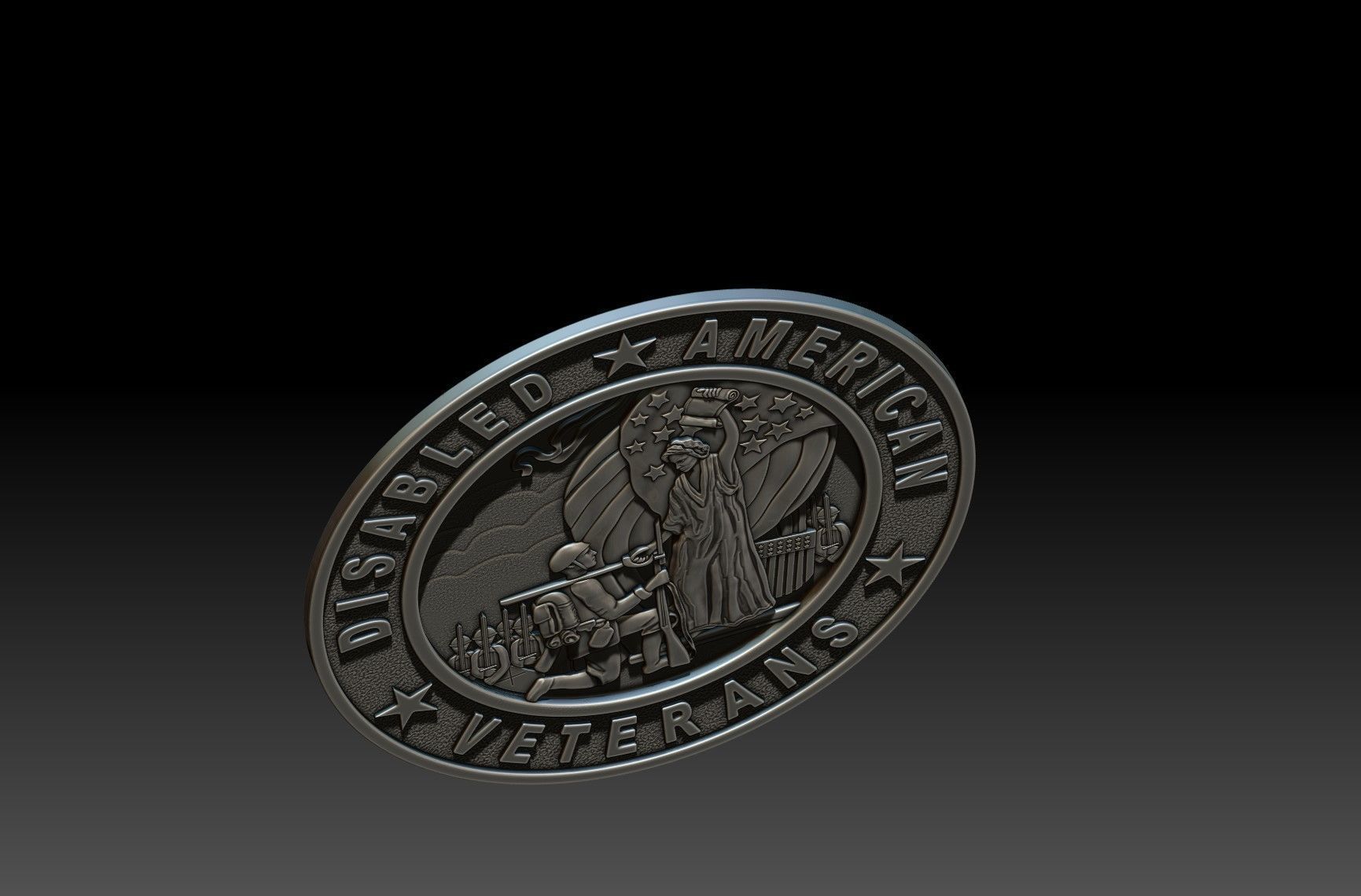 Disabled Vets Seal 3D print model_7