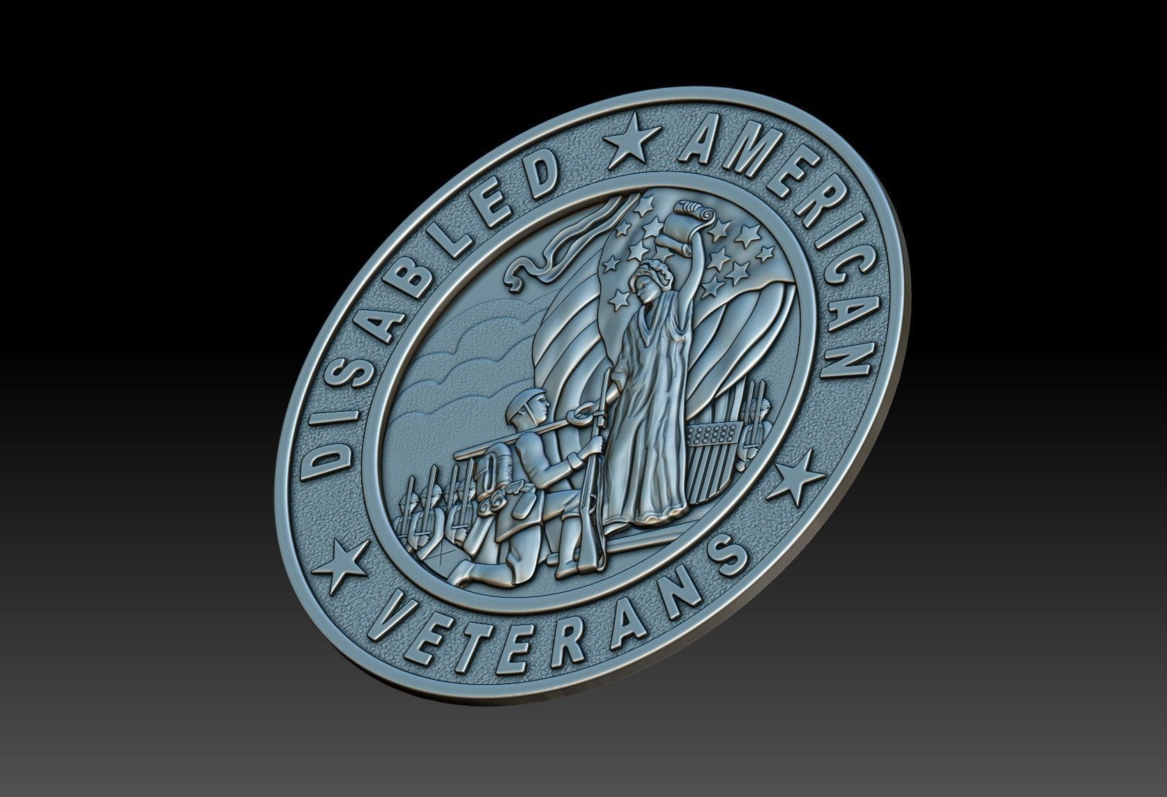 Disabled Vets Seal 3D print model_4