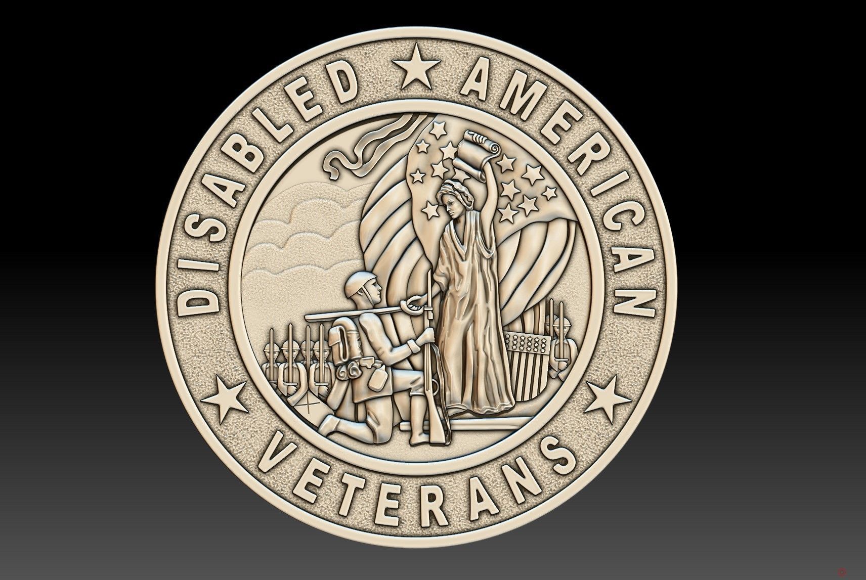 Disabled Vets Seal 3D print model_3