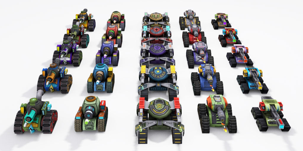 Filters Big Toon Sci Fi Ultra Tank Low-poly 3D model_5