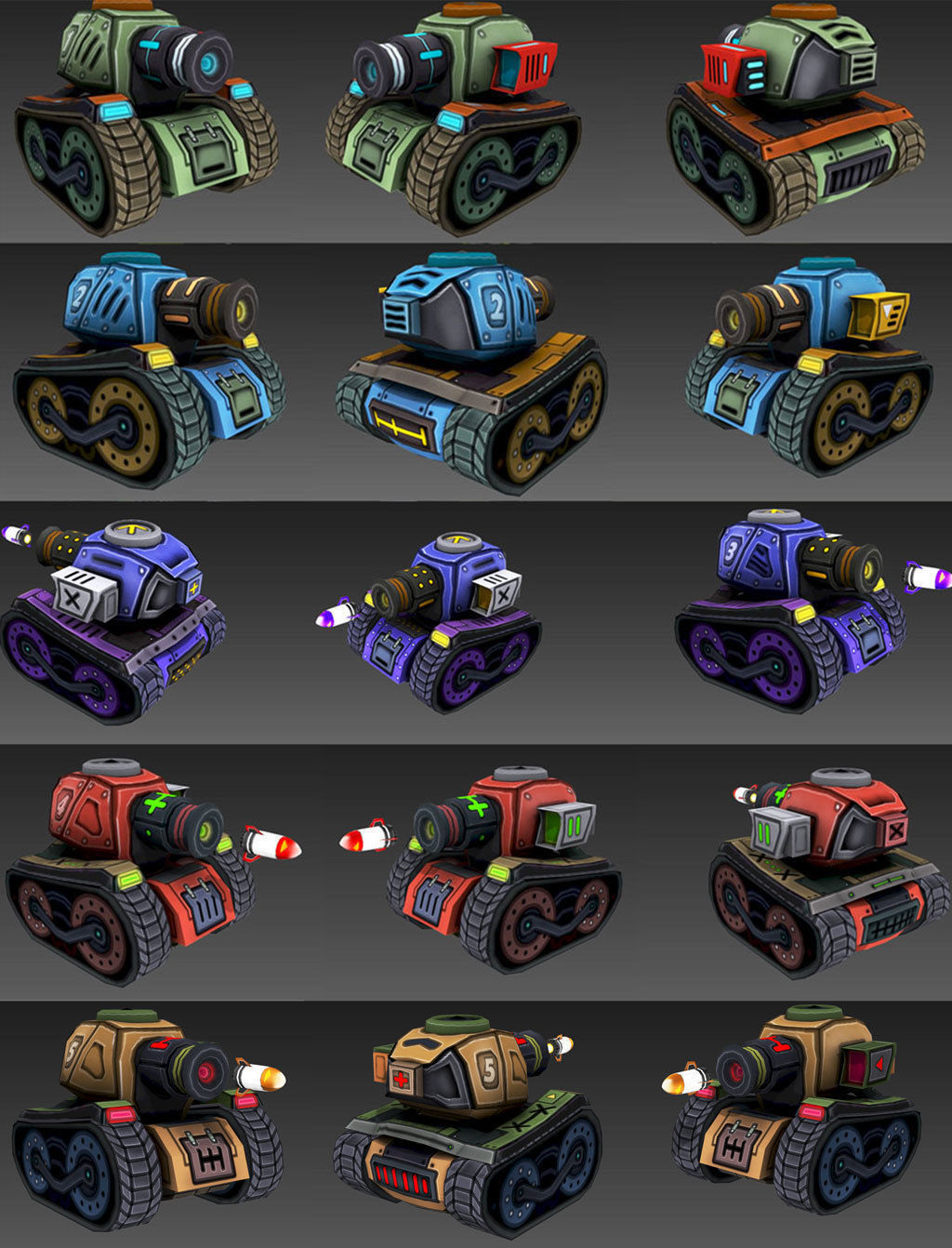 Filters Big Toon Sci Fi Ultra Tank Low-poly 3D model_8