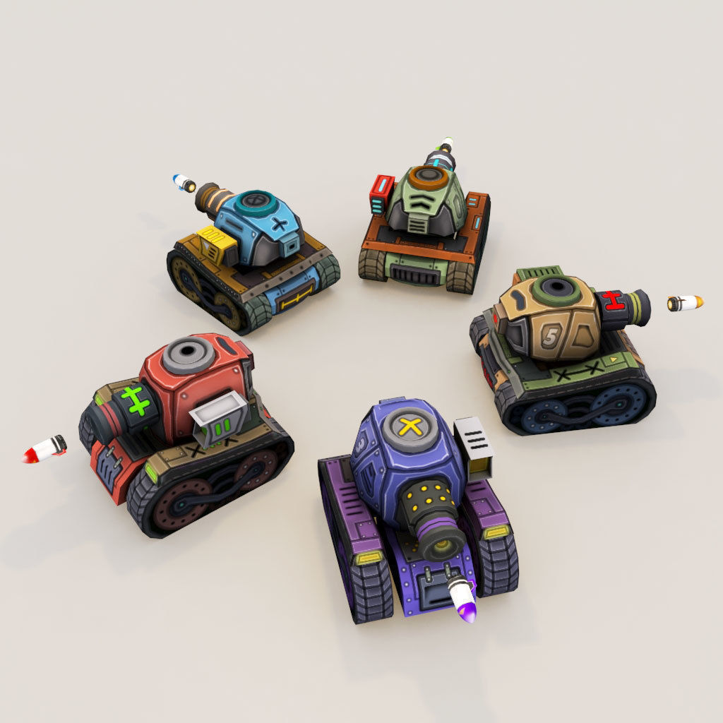 Filters Big Toon Sci Fi Ultra Tank Low-poly 3D model_2