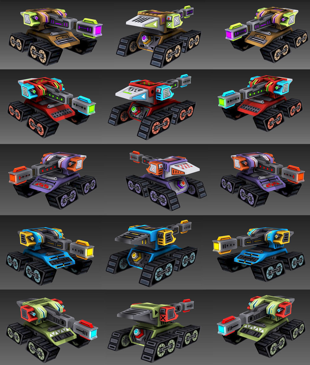 Filters Big Toon Sci Fi Ultra Tank Low-poly 3D model_7