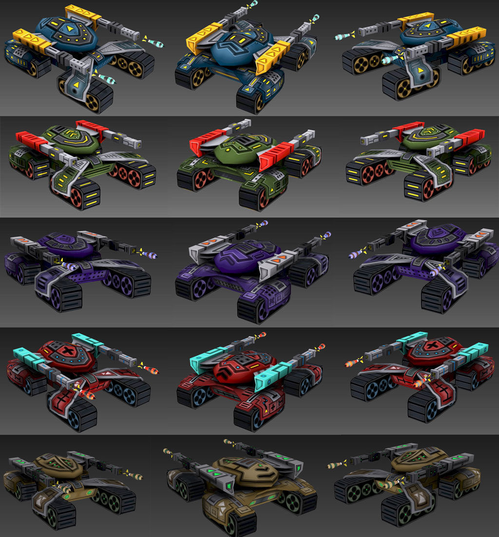 Filters Big Toon Sci Fi Ultra Tank Low-poly 3D model_9