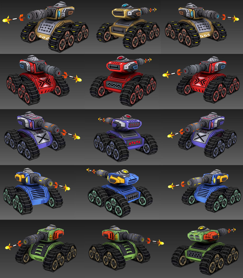 Filters Big Toon Sci Fi Ultra Tank Low-poly 3D model_10