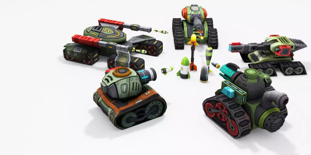 Filters Big Toon Sci Fi Ultra Tank Low-poly 3D model_0