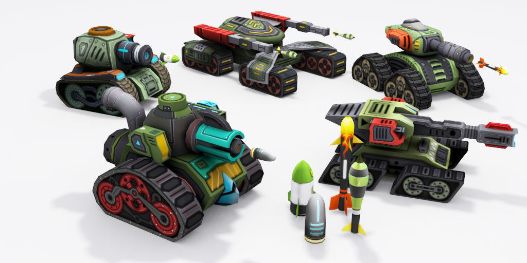 Filters Big Toon Sci Fi Ultra Tank Low-poly 3D model_1