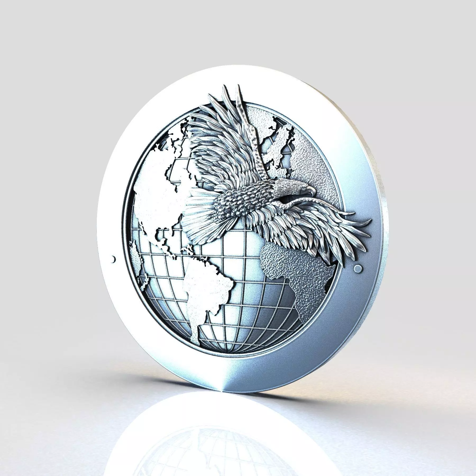 Eagle and globe seal 3D print model