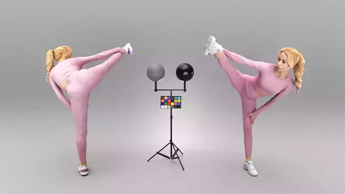 Beautiful woman in tracksuit training 413 Low-poly 3D model