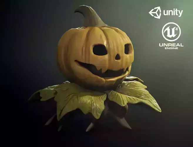 Pumpking Monster1 - Game Ready Low-poly 3D model Low-poly 3D model
