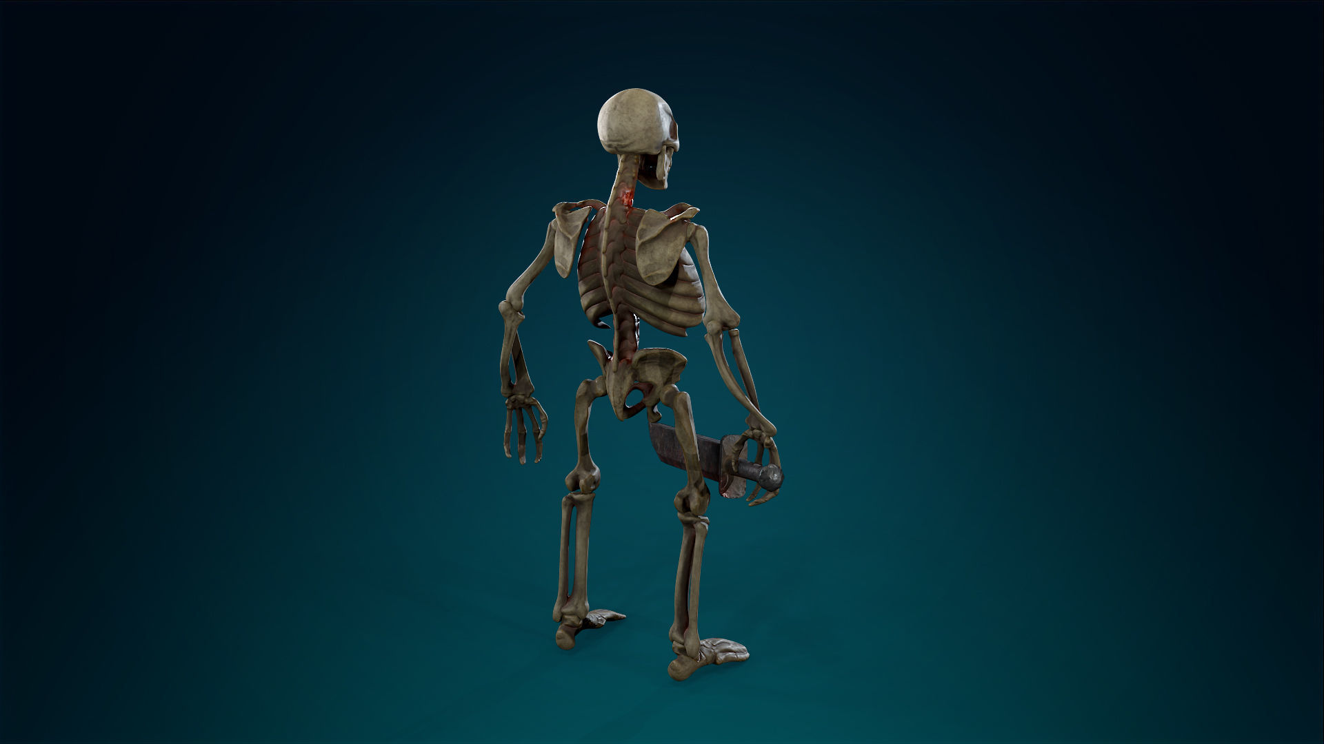 Skeleton Undead Warrior Default - Lowpoly - Game Ready Low-poly 3D model_10