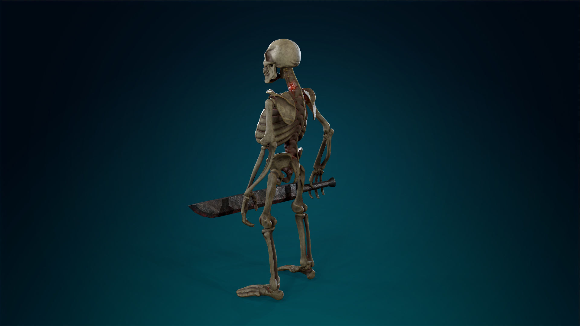 Skeleton Undead Warrior Default - Lowpoly - Game Ready Low-poly 3D model_14