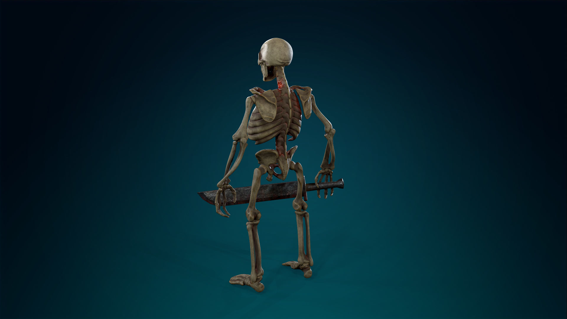 Skeleton Undead Warrior Default - Lowpoly - Game Ready Low-poly 3D model_13