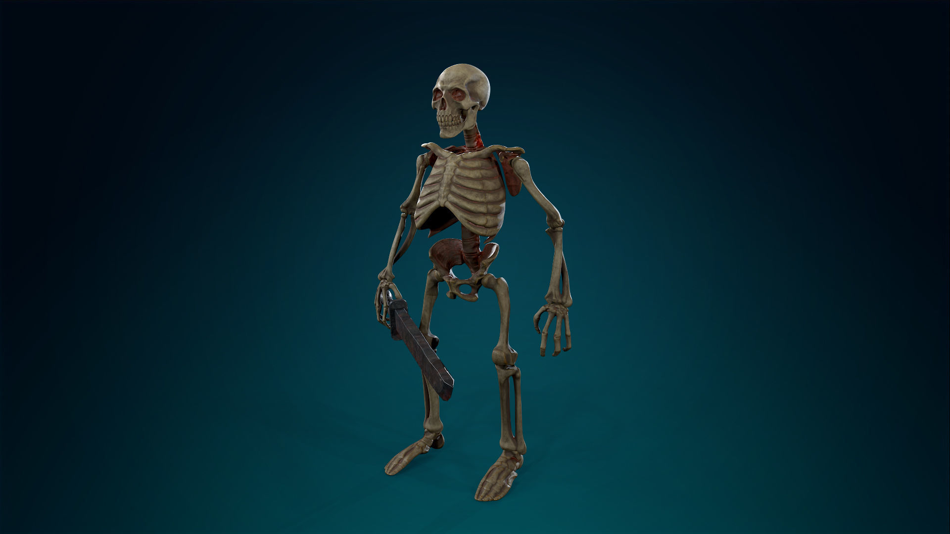 Skeleton Undead Warrior Default - Lowpoly - Game Ready Low-poly 3D model_18