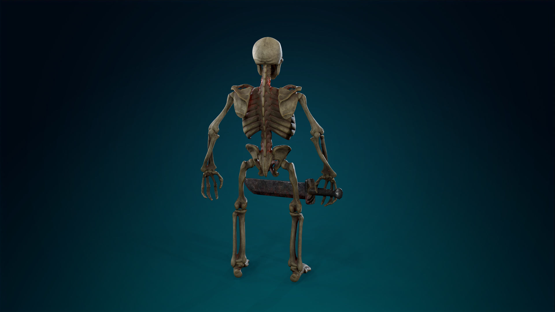 Skeleton Undead Warrior Default - Lowpoly - Game Ready Low-poly 3D model_11