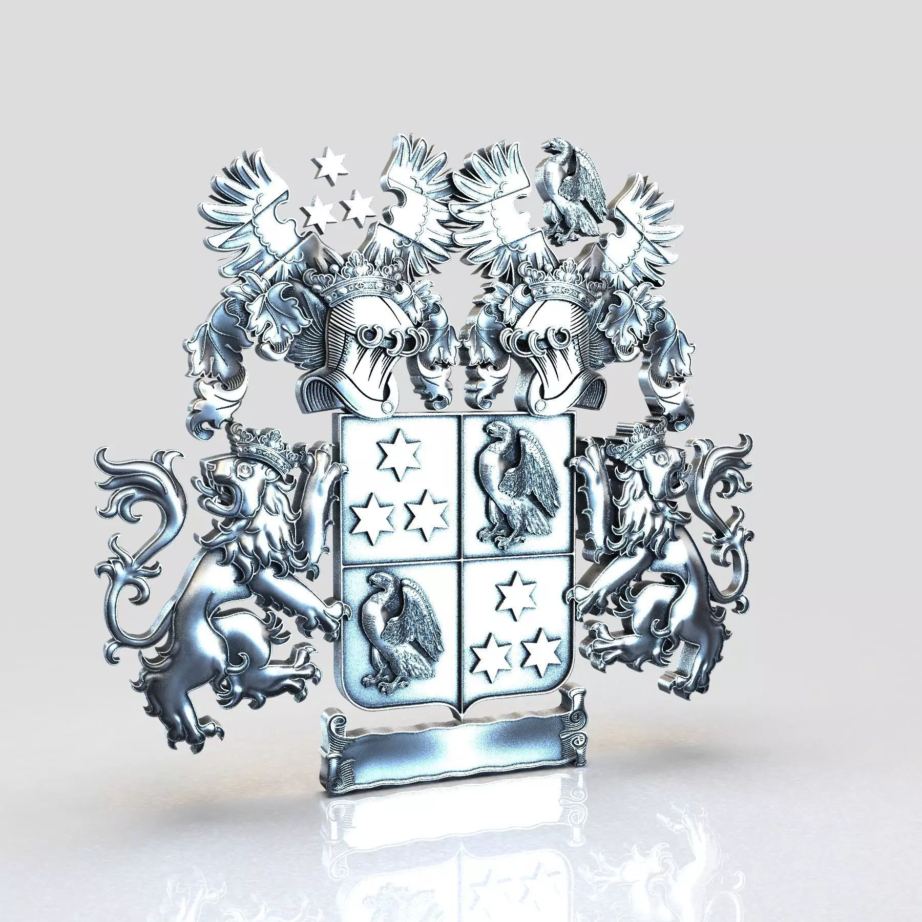 Lion and phoenix 3D print model