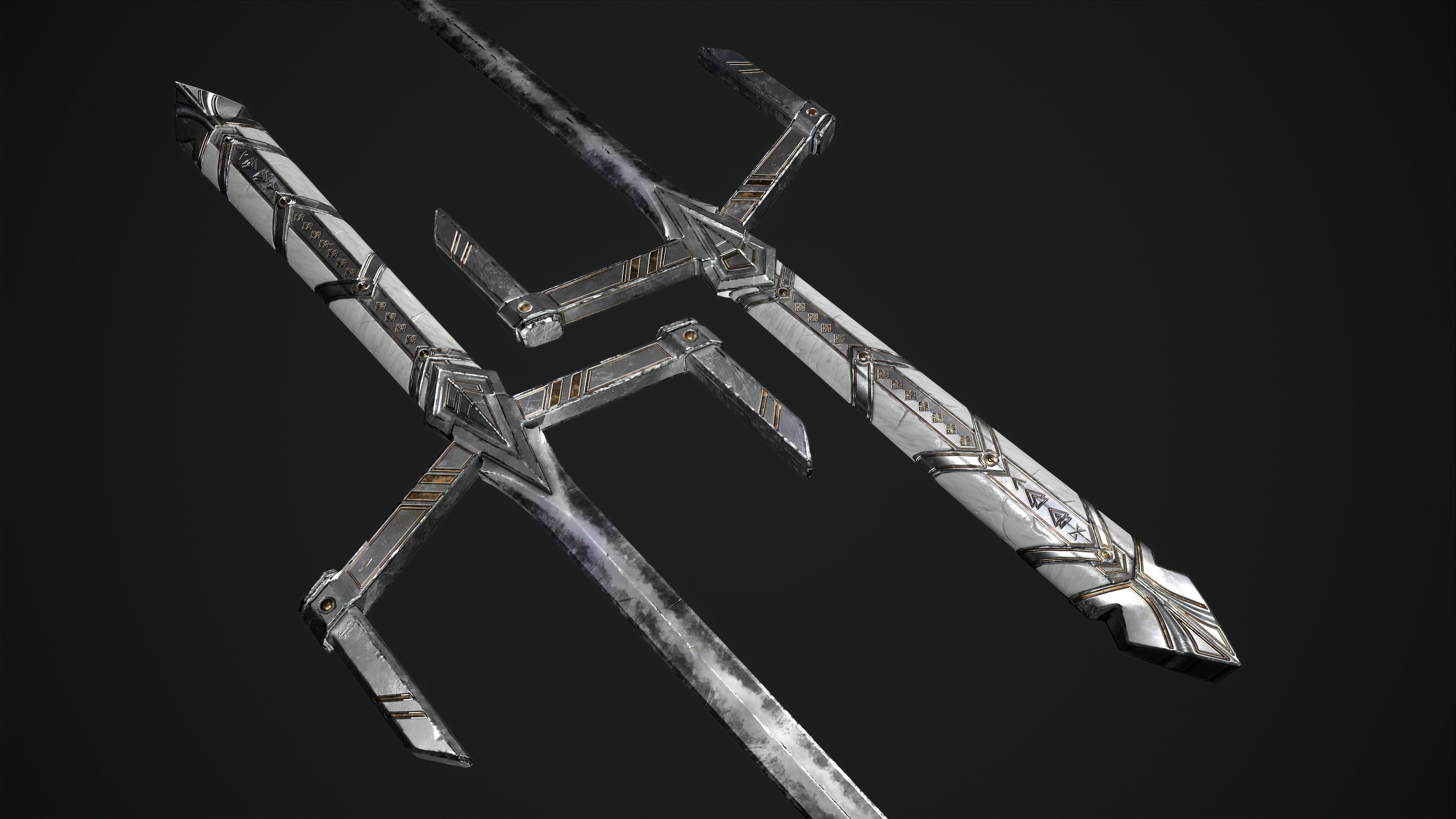 Fantazy Sword Melee Weapon Low-poly 3D model_9