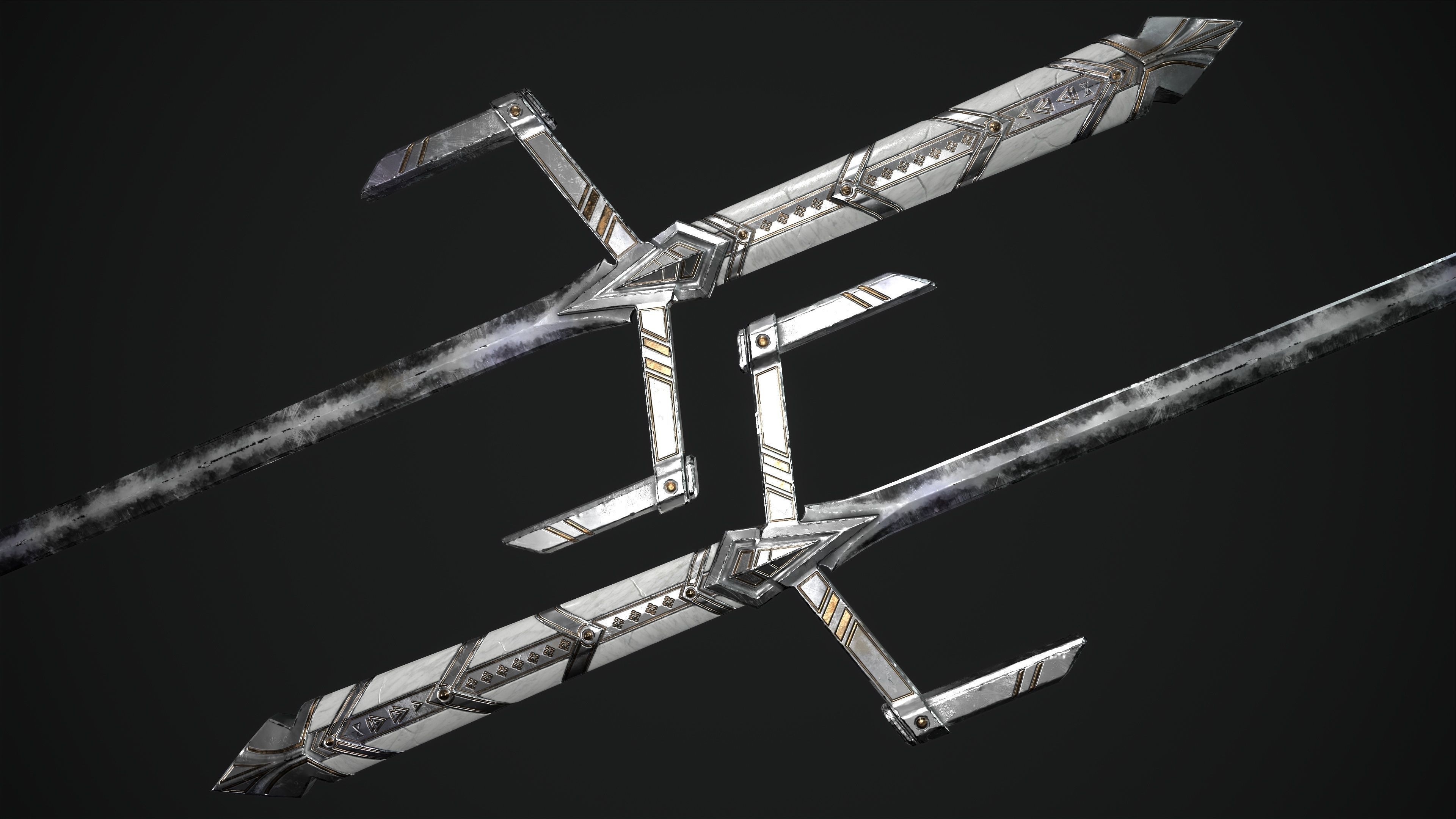 Fantazy Sword Melee Weapon Low-poly 3D model_10