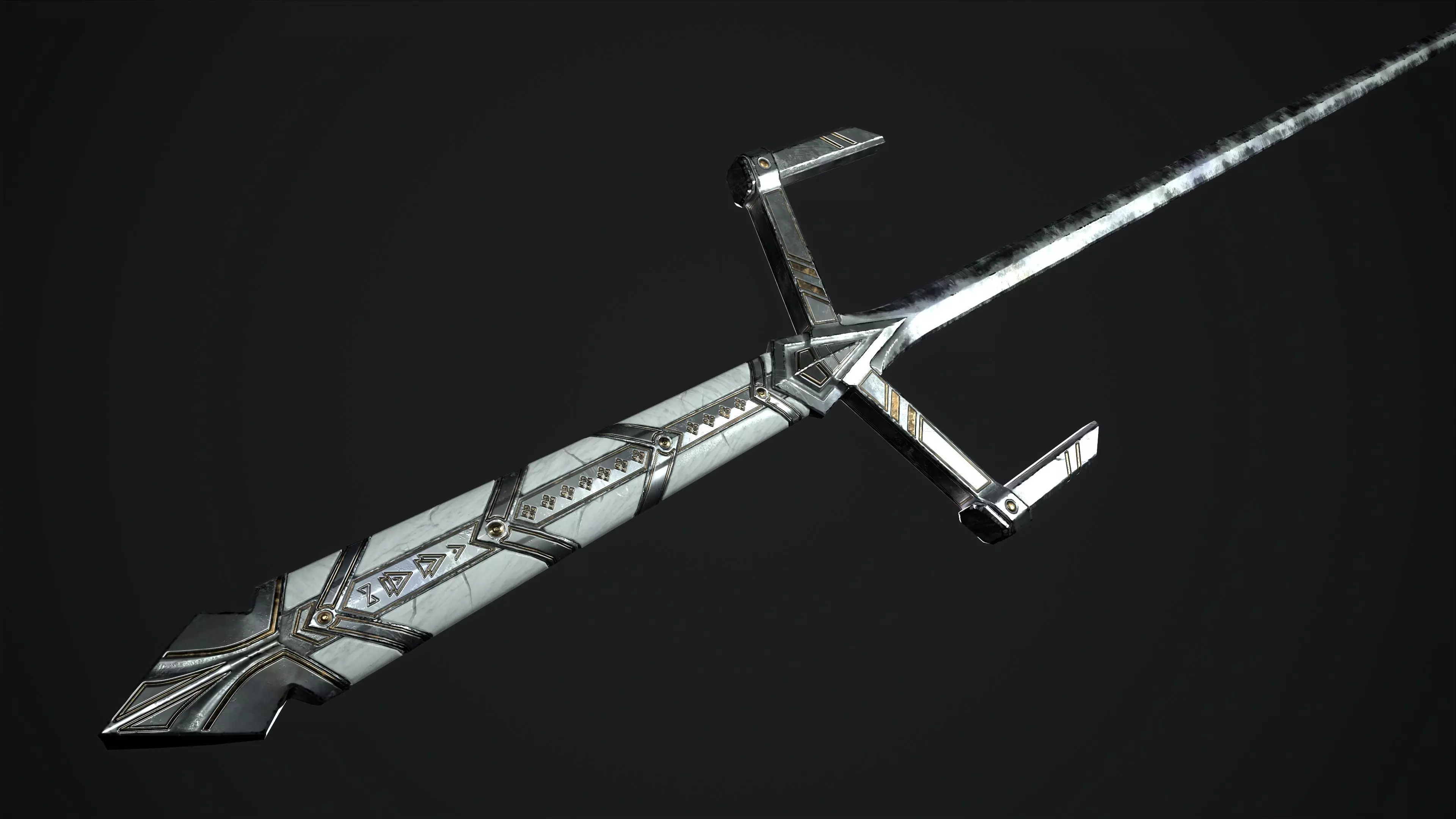 Fantazy Sword Melee Weapon Low-poly 3D model_0