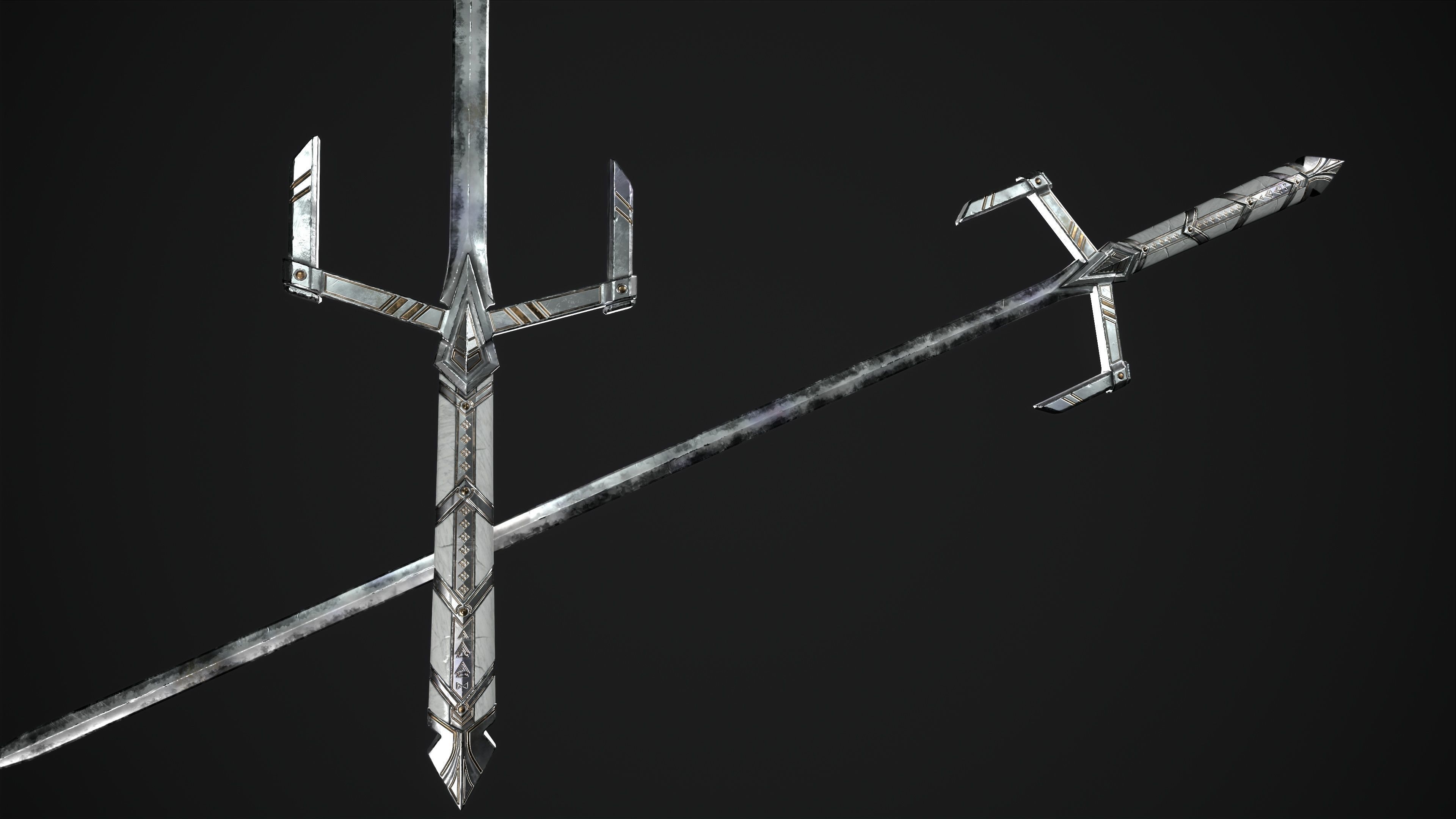 Fantazy Sword Melee Weapon Low-poly 3D model_8