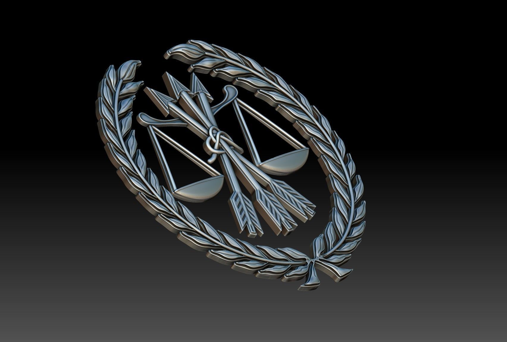 Scales and Wreath 3D print model_4