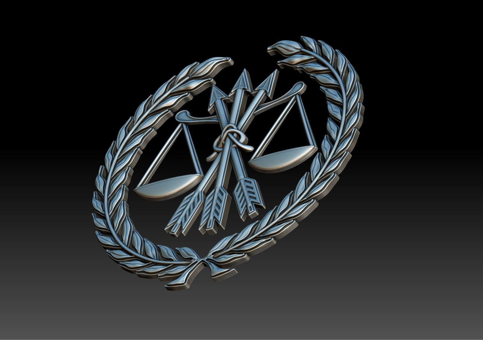 Scales and Wreath 3D print model_3