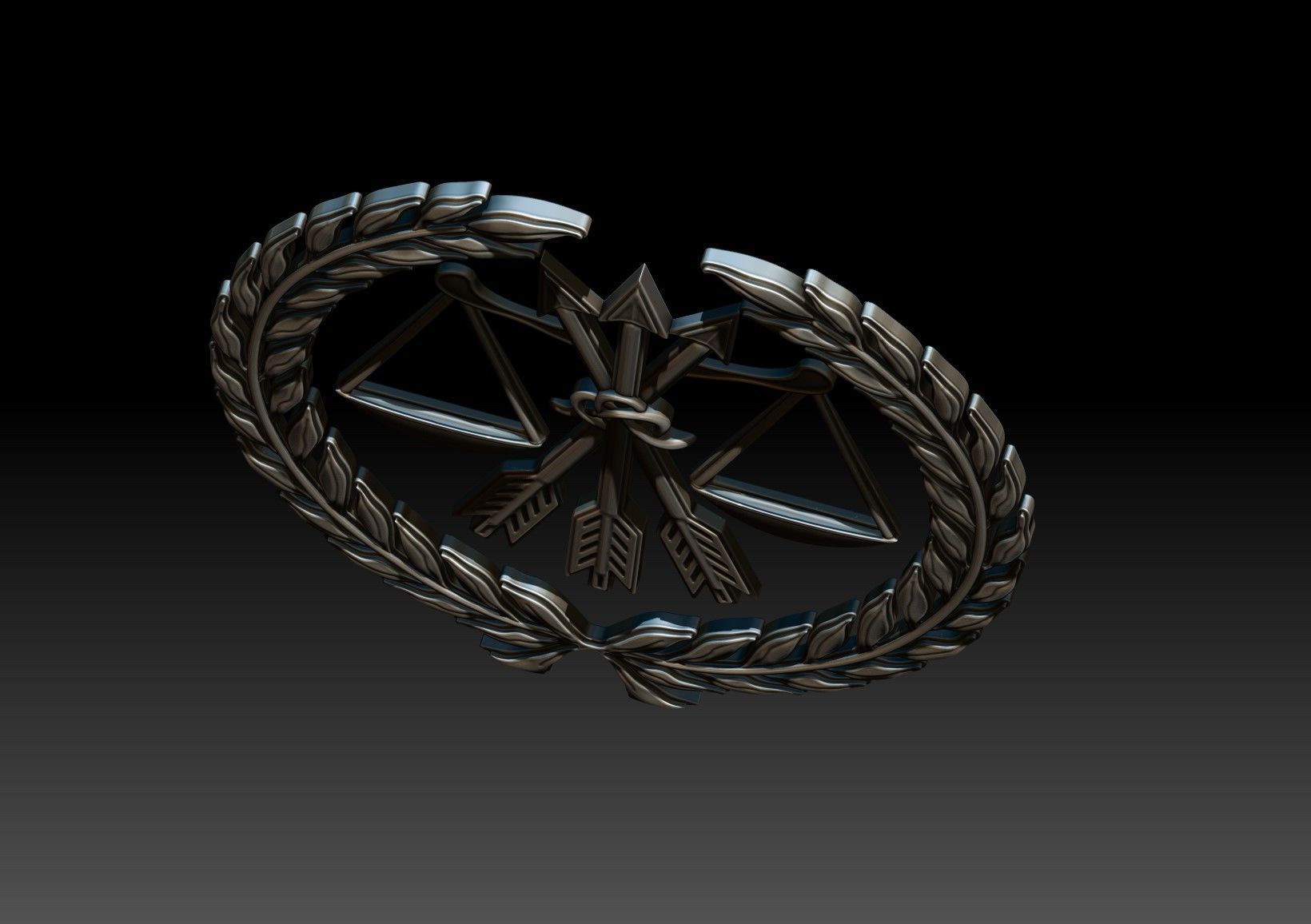 Scales and Wreath 3D print model_6