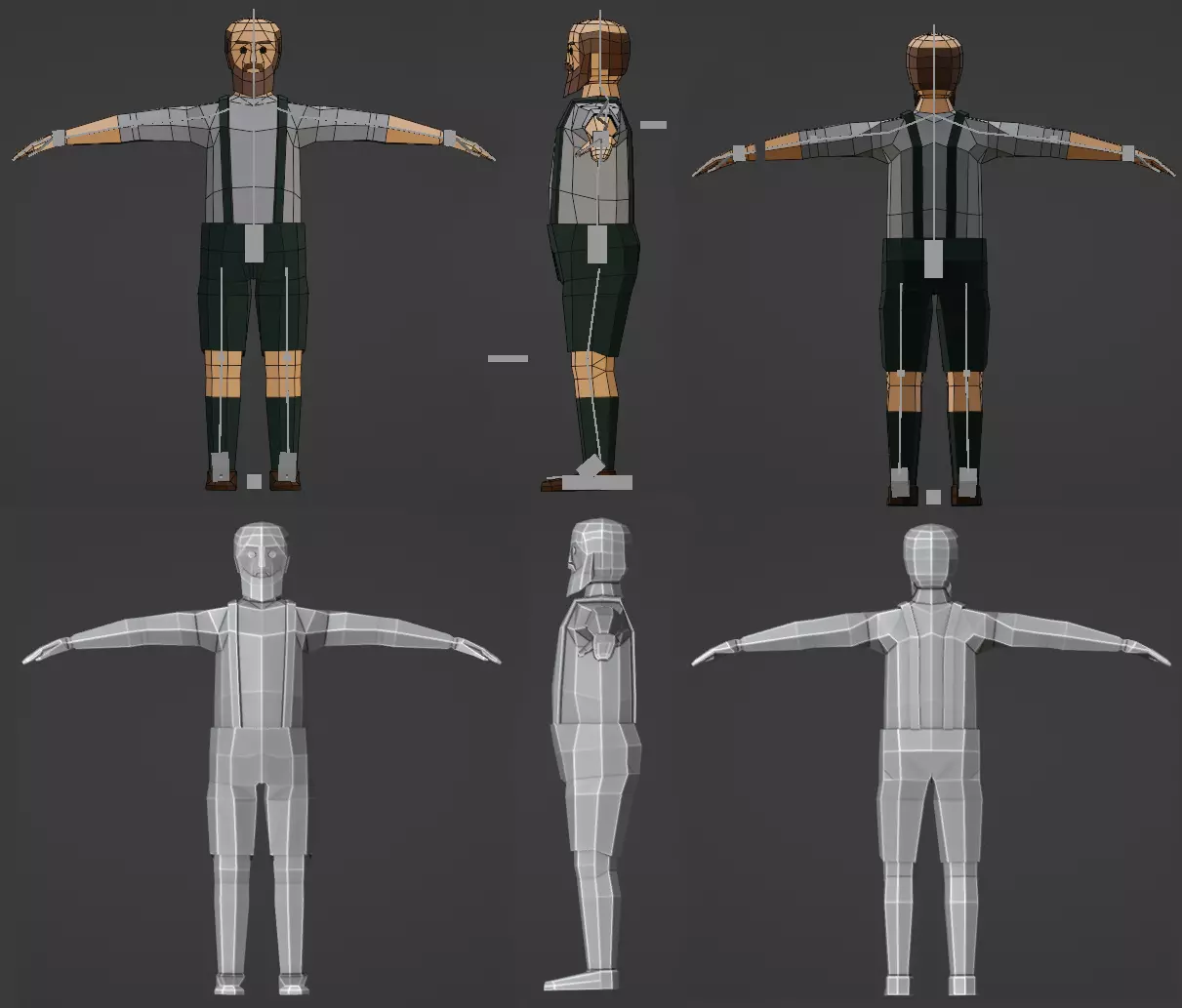 Fisherman low poly Low-poly 3D model_0