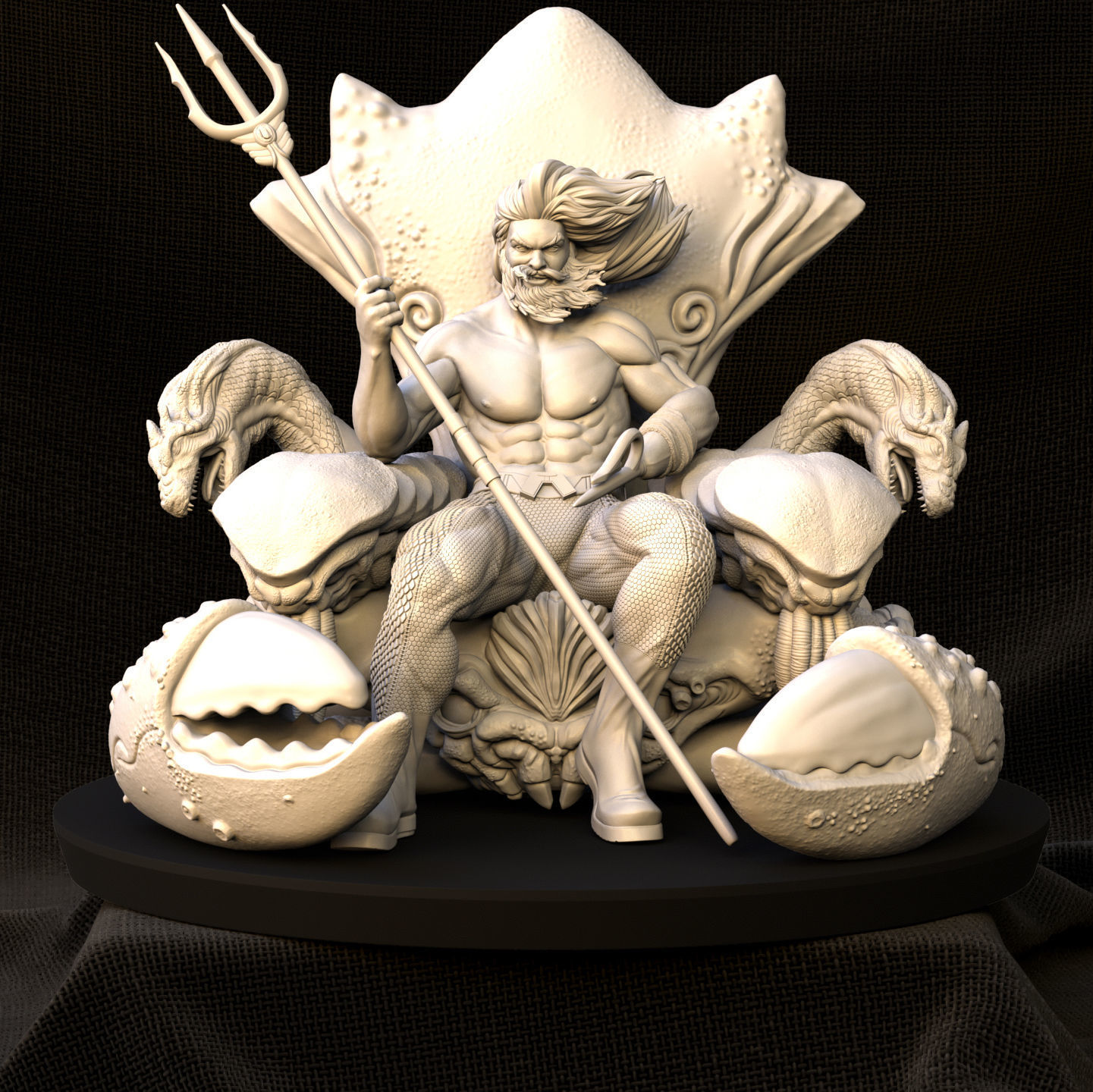 Aquaman on the Throne of Atlantis 3D print model_10
