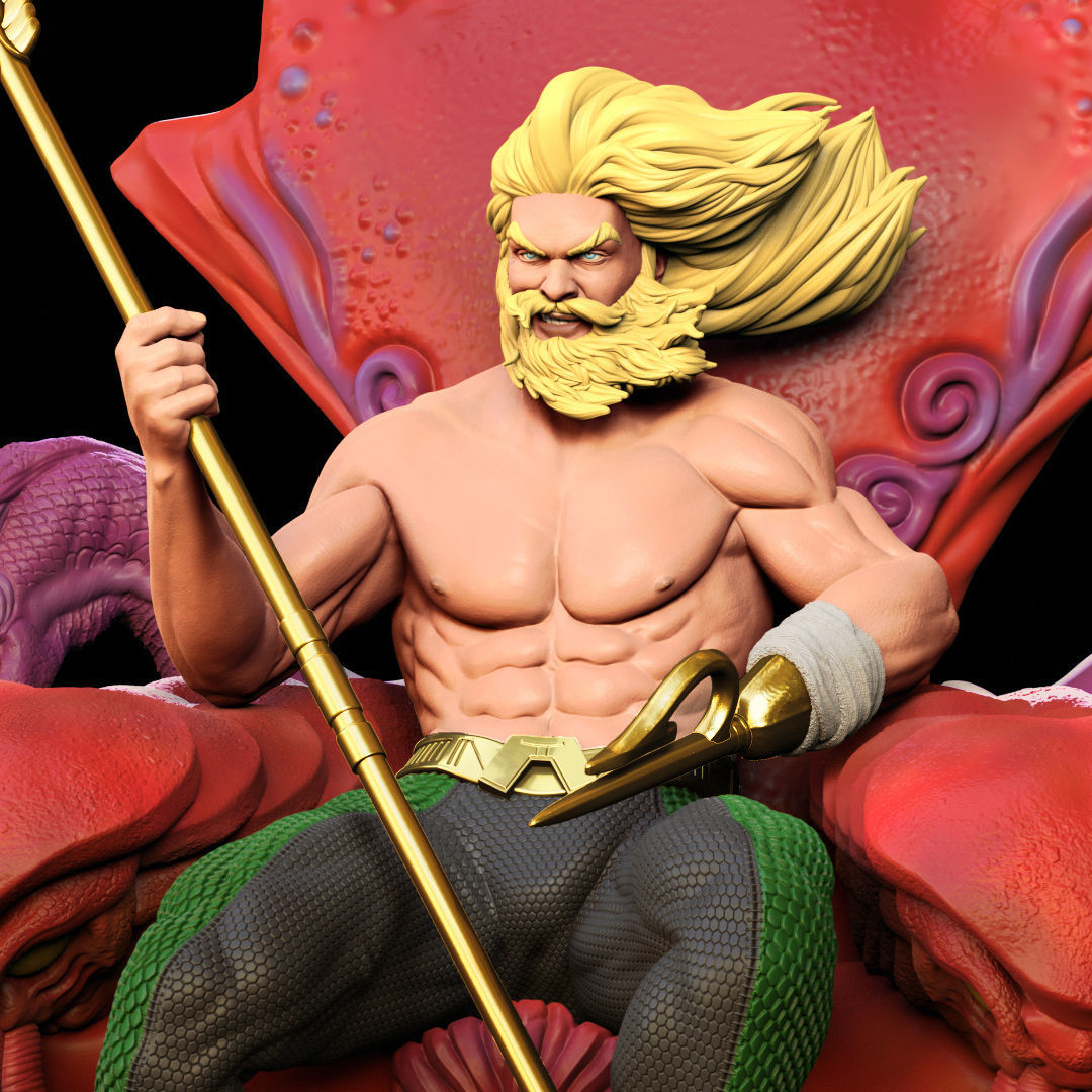 Aquaman on the Throne of Atlantis 3D print model_9