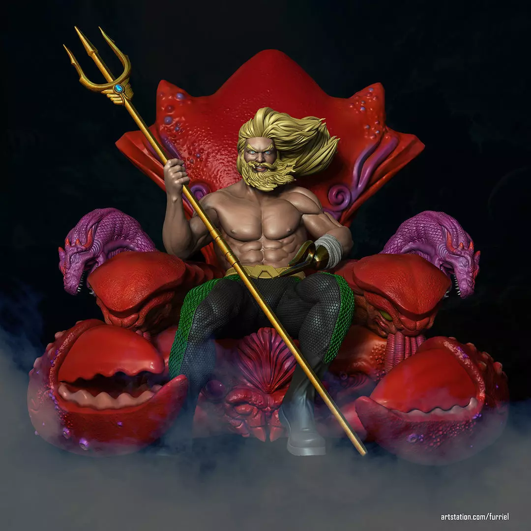 Aquaman on the Throne of Atlantis 3D print model_0