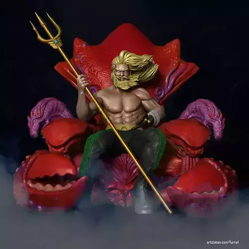 Aquaman on the Throne of Atlantis