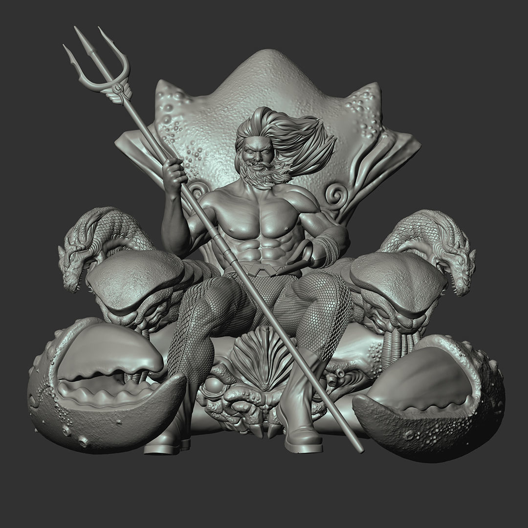 Aquaman on the Throne of Atlantis 3D print model_4