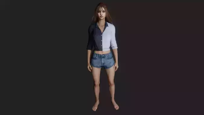 Realistic 3D Model of a Sweet 25 Year Old Woman
