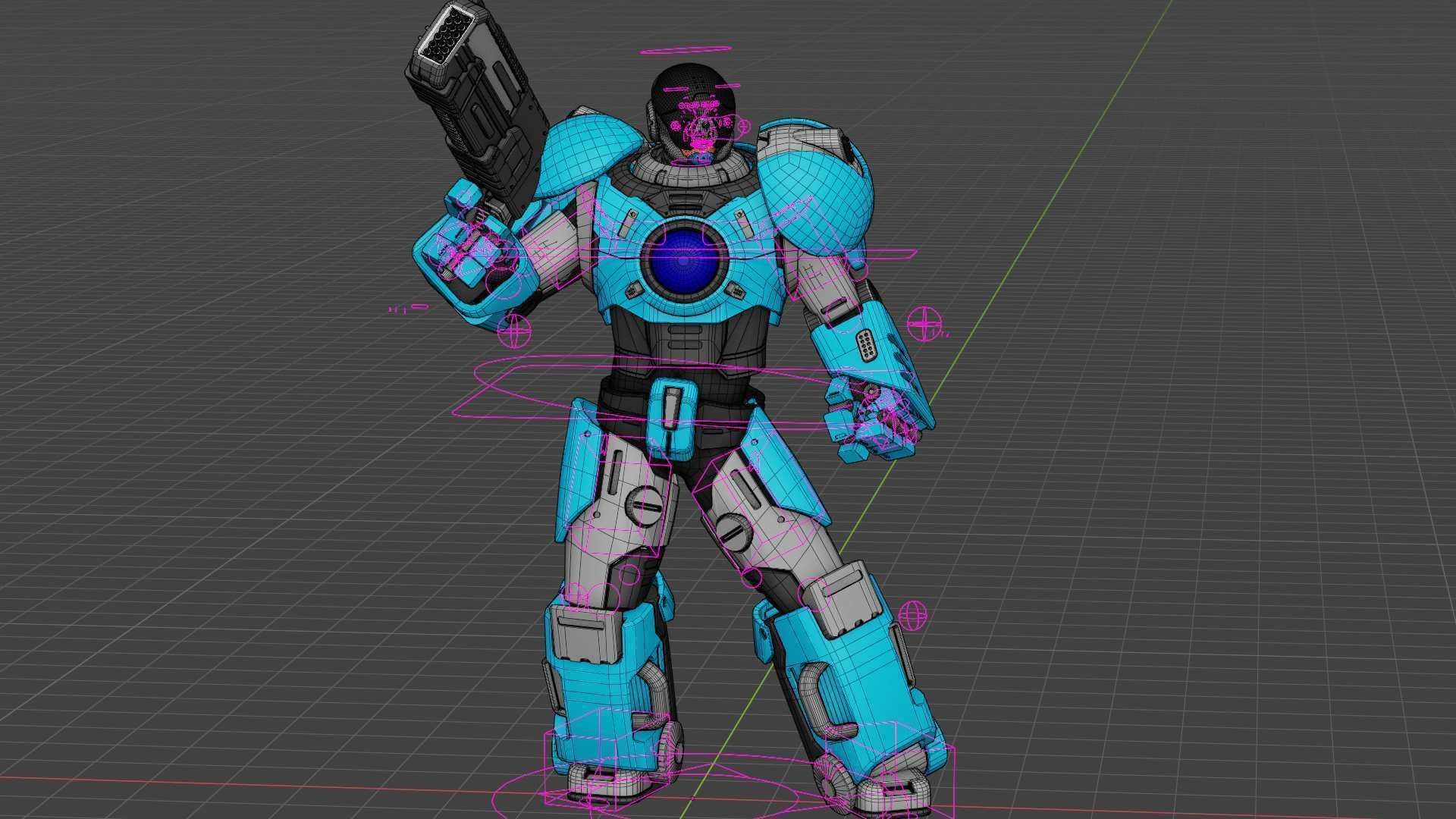 CYBER COP X-3000 Rigged for Unreal Engine - Unity - MIXAMO  3D model_37