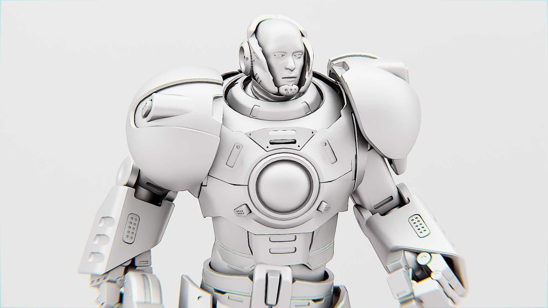 CYBER COP X-3000 Rigged for Unreal Engine - Unity - MIXAMO  3D model_36