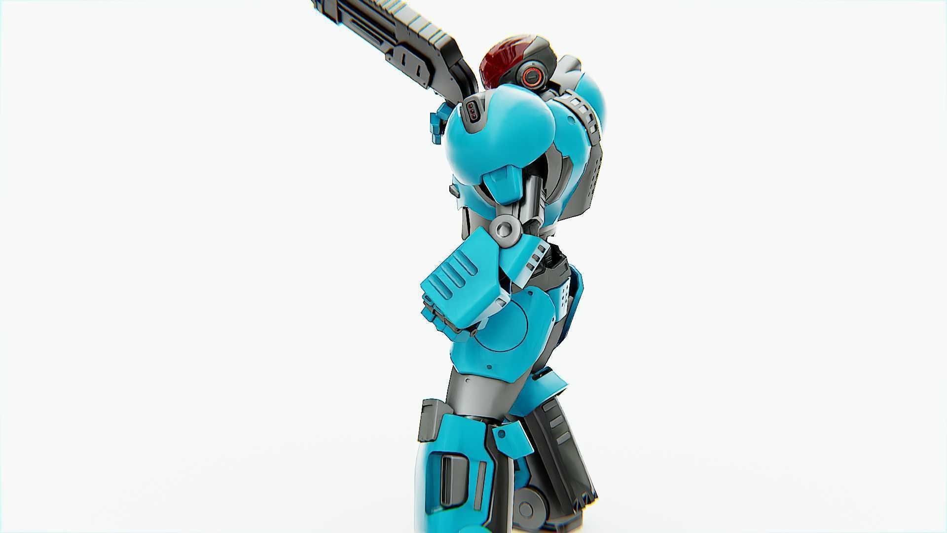 CYBER COP X-3000 Rigged for Unreal Engine - Unity - MIXAMO  3D model_5