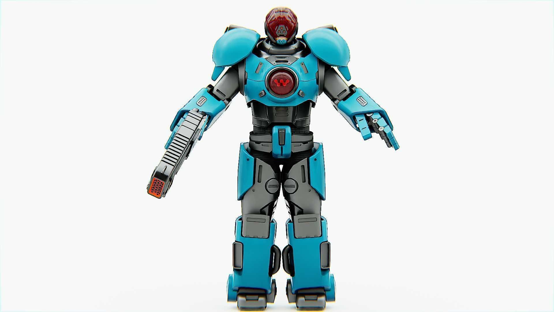 CYBER COP X-3000 Rigged for Unreal Engine - Unity - MIXAMO  3D model_21