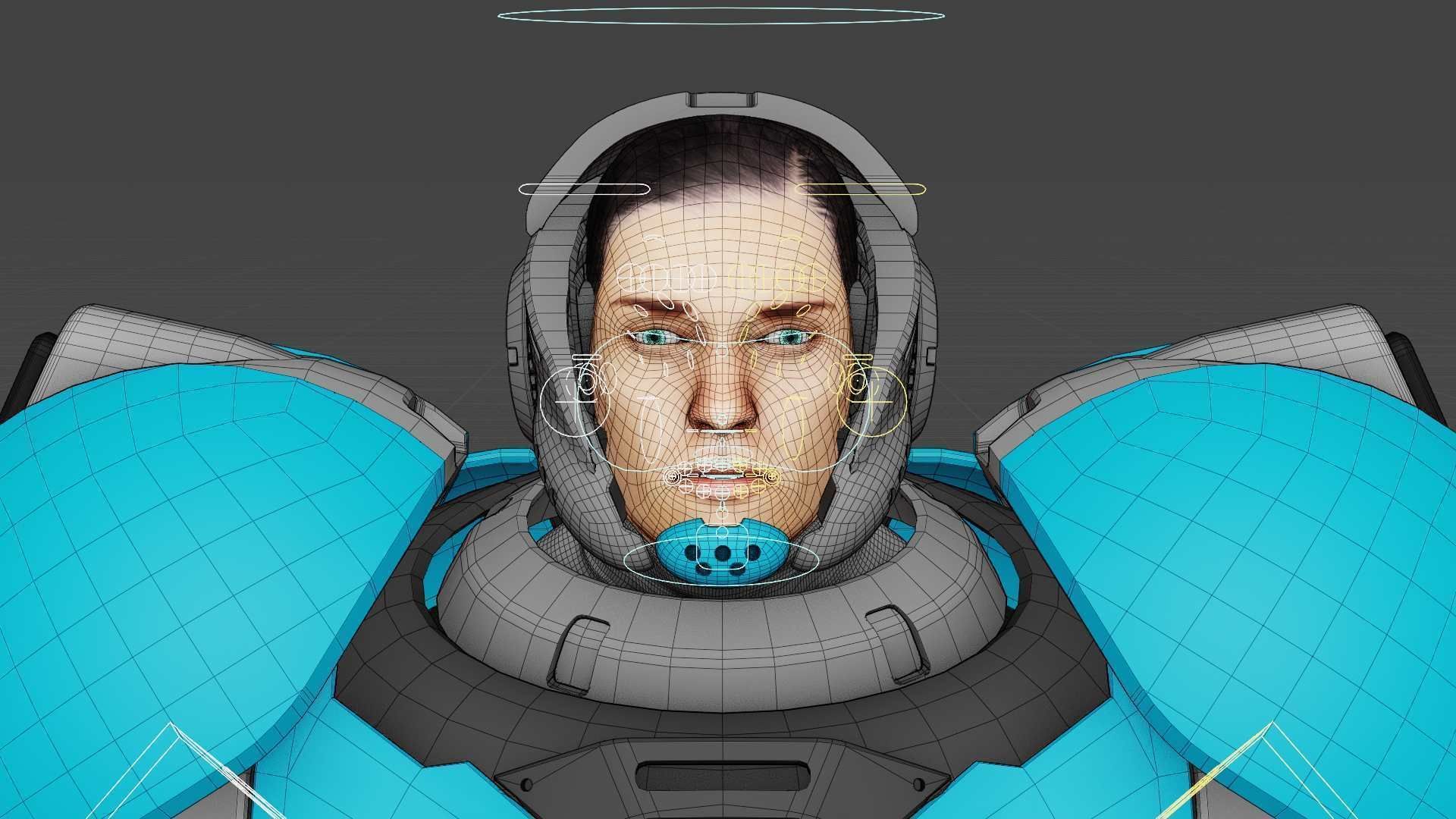 CYBER COP X-3000 Rigged for Unreal Engine - Unity - MIXAMO  3D model_40