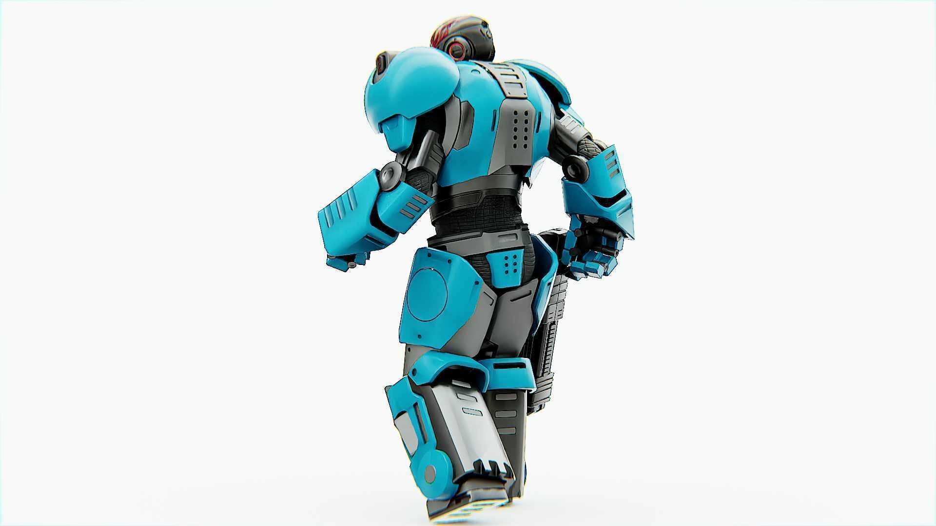 CYBER COP X-3000 Rigged for Unreal Engine - Unity - MIXAMO  3D model_24