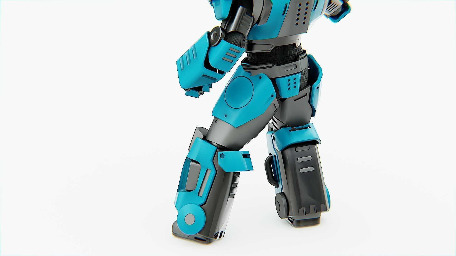 CYBER COP X-3000 Rigged for Unreal Engine - Unity - MIXAMO  3D model_18