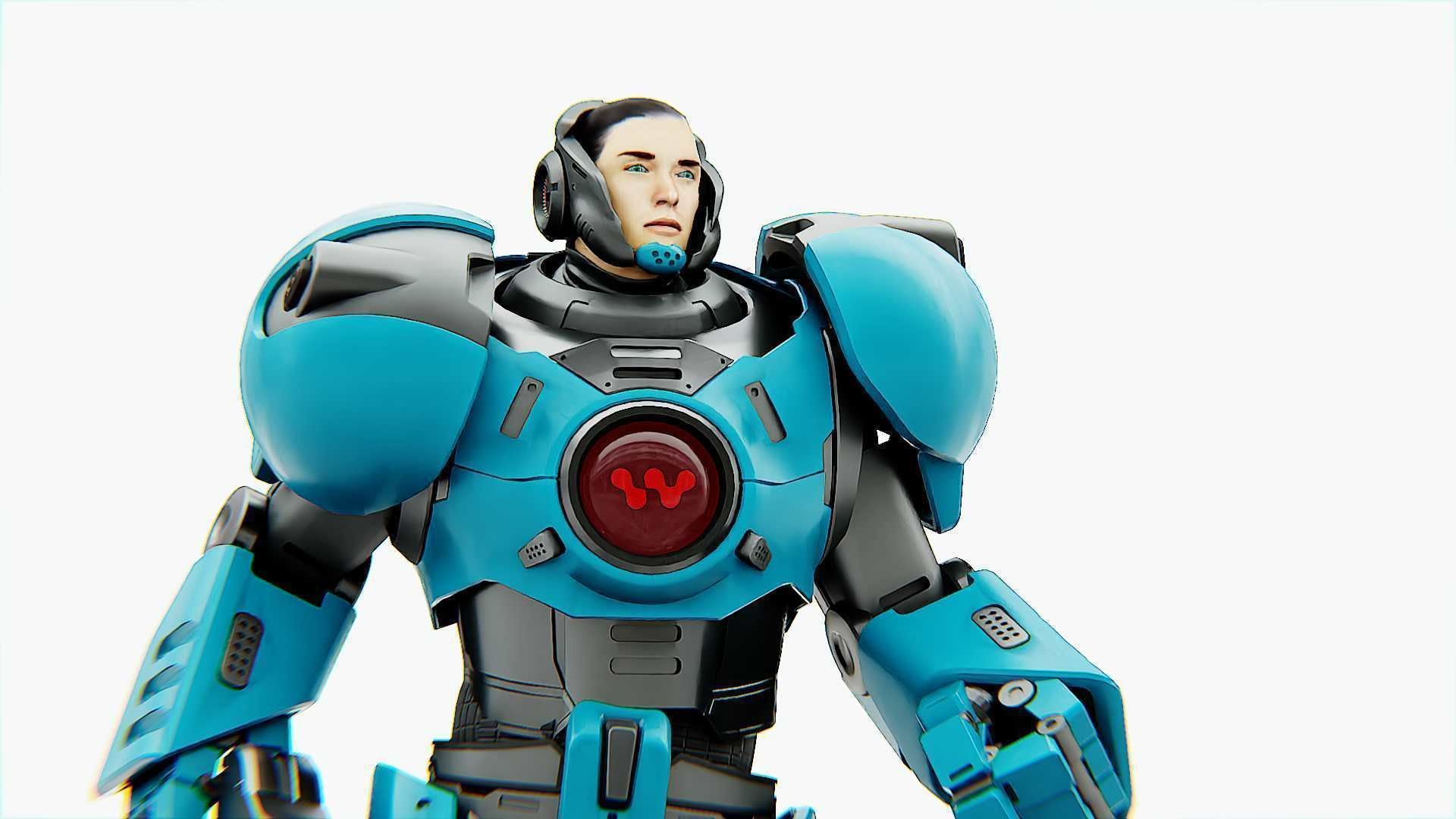 CYBER COP X-3000 Rigged for Unreal Engine - Unity - MIXAMO  3D model_30