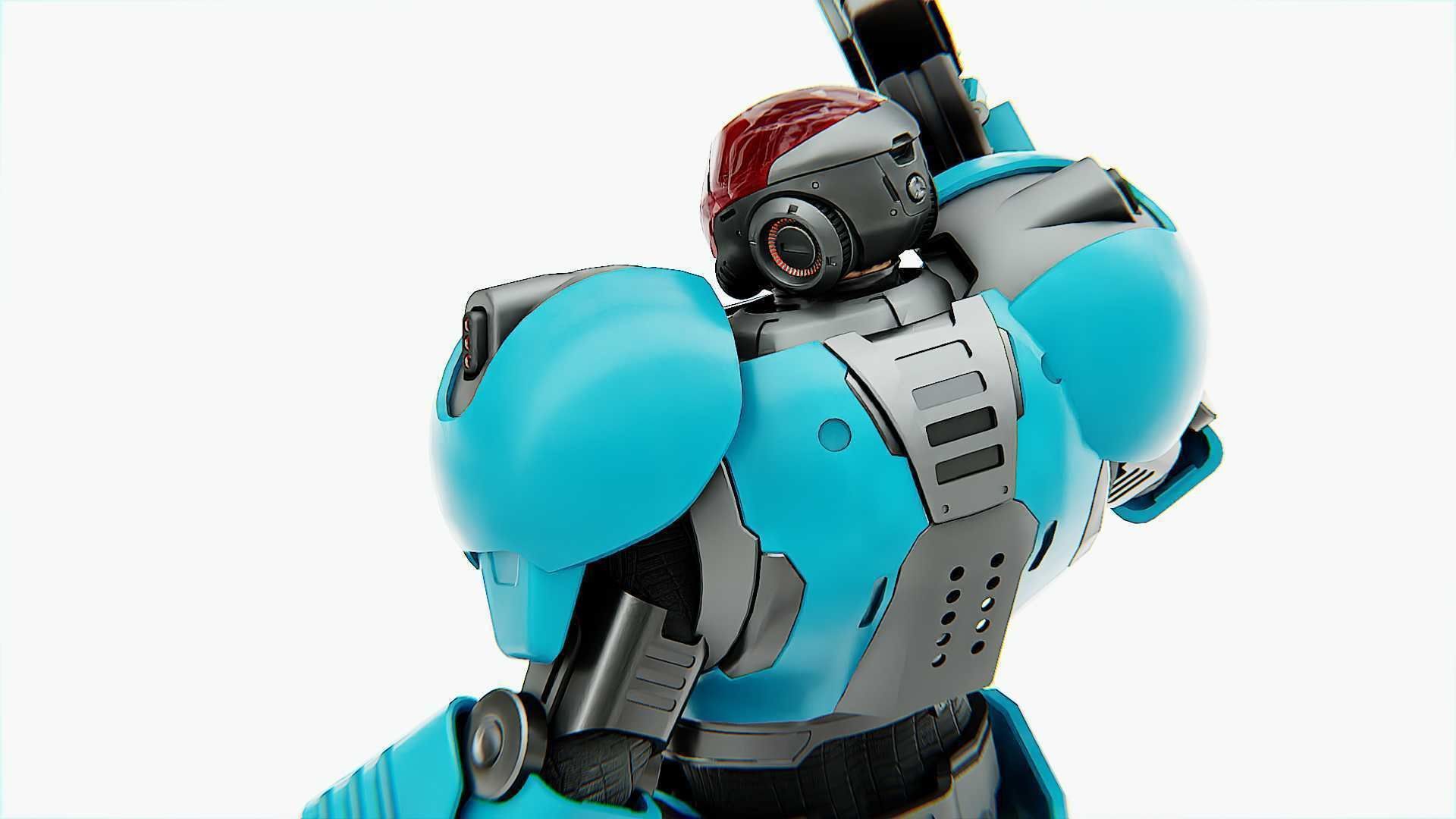 CYBER COP X-3000 Rigged for Unreal Engine - Unity - MIXAMO  3D model_15